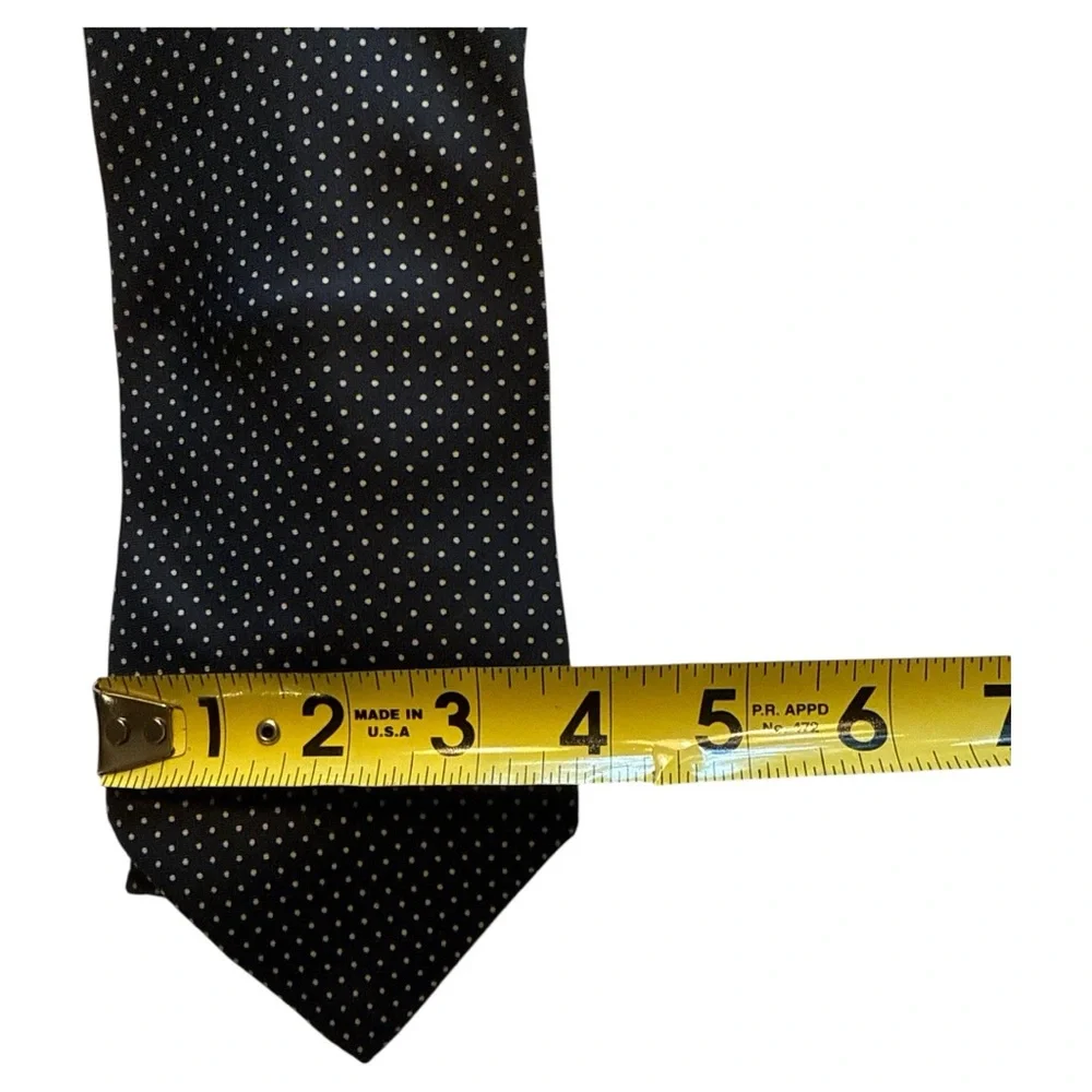Bert Pulitzer Vintage Silk‎ Tie Navy White Polka Dots Classic Suiting Office